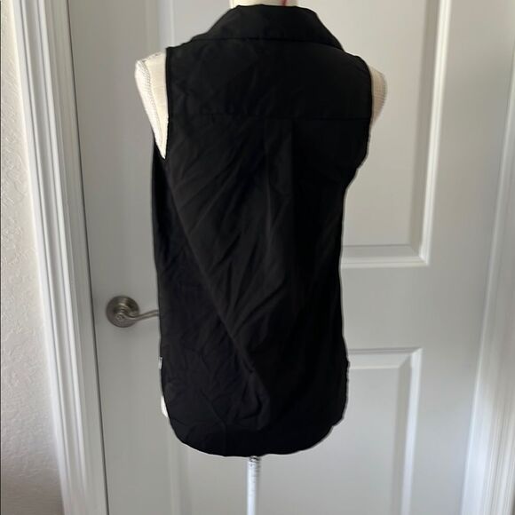 Element Embroidered Black Sleeveless Button Down Top S/M - Picture 4 of 9